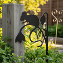 Dark Slate Gray Premium Decorative Mouse On Flower Silhouette - 215mm x 220mm Design for Home or Office Decor