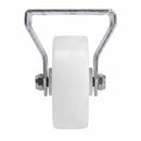 White Smoke 75mm Pressed Steel Fixed Castor Wheel - White Nylon Wheel & 4-Bolt-Hole - 75kg Load Capacity