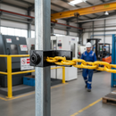 Light Slate Gray Premium Single Lugged Bracket for 25mm Square Box Section - Durable Fixed Mounting Solution for Boards and Panels