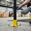 Dark Gray Premium Oval Base Flange Key Clamp for 48.3mm Tube, Yellow Powder Coated Finish for Internal Use