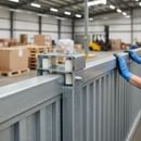 Light Slate Gray Premium Guide Bracket with 30mm Nylon Rollers for Heavy Loads up to 400kg - High-Quality Professional Grade for Industrial and Commercial Applications