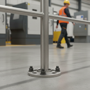Dark Gray Premium 316 Stainless Steel Post Base Plate - 120mm Diameter for 48.3mm Tube with Adjustable Slotted Holes
