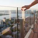 White Smoke Premium Satin Finish Square Glass Clamp for 10mm Glass - 50 x 45 x 27mm to Suit 48.3mm Tube