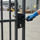 Gray Premium Industrial Gate Lock for 10-30mm Flat Profiles with Ornate Handles and High Salt Spray Resistance