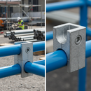 Dark Slate Gray Professional 90° Three Way Top Rail Corner Key Clamp for 33.7mm Tube Connections