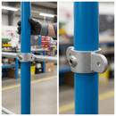 Dark Cyan Premium Central Double Swivel Connector Male Part for 42.4mm Tubes - Perfect for Tubular Structures