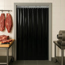 Black Heavy-Duty Solid Black PVC Strip Curtains – QuickMount Kit for Privacy, Dust & Draft Control