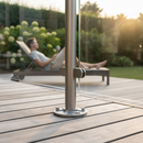 Light Gray Premium Adjustable Base Plate 100mm Diameter for 42.4mm Tube - Heavy Duty Steel Construction