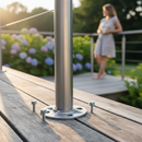 Dark Gray Premium Adjustable Base Plate 100mm Diameter for 42.4mm Tube - Heavy Duty Steel Construction