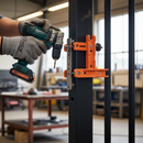 White Smoke Professional Drill-Fix Jig for Accurate Installation of Surface Mounted Locks - Self-Centering Tool for Round and Square Posts