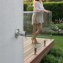Gray Premium Adjustable Wall Bracket for 48.3mm x 2.6mm Tubes - Heavy Duty Stainless Steel Construction