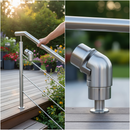 Gray Premium Adjustable Elbow for 42.4mm x 2mm Tubing - 316 Stainless Steel with Satin Finish