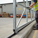 Dark Gray Premium Single Trolley Gate Wheel Carriage - Galvanised Steel with 42mm Diameter Wheels and M12 Threaded Bar for Smooth Operation