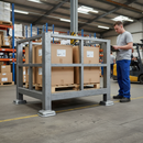 Slate Gray Premium Stillage Feet for 100mm Box Section - 150mm Square Base and 35mm Height for Pallet Creation