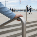 Gray Premium 316 Stainless Steel Handrail End for 48.3mm x 2mm Tube with Satin Finish