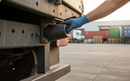 Black Premium Heavy Duty Rubber HGV Bumper for Refrigerated Trailers - 65mm Base Diameter