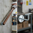 Dark Gray Premium Zinc Plated Handrail Bracket with 75mm Projection for Secure Support - High-Quality Professional Grade for Industrial and Commercial Applic...