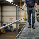 Dim Gray Professional Galvanised Side Palm Handrail Standard for 42mm Tube with 500mm Ball Centres and 700mm Tail Length