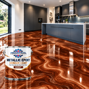 Dark Red Metallic Epoxy Design Coat – High Gloss Marble Effect Floor Resin