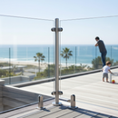 Lavender Premium Heavy Duty Stainless Steel Glass Balustrade Corner Post 48.3mm x 2.0mm with Post Cap and Glass Clamps