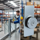 Gray Premium Mild Steel Short Single Weld On Glass Clamp for 8-12mm Glass - 80 x 40 x 6mm Dimensions