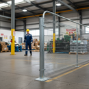 Light Slate Gray Premium Galvanised Hoop Top Panel Post for Securing Panels - 1100mm Height and Durable Construction