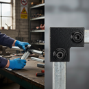 Dark Slate Gray Premium 90° Elbow Connector for 25mm Square Box Section - Heavy Duty Electrophoretic Finish