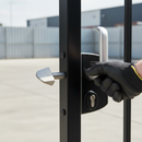 Light Gray Premium Heavy Duty Sliding Gate Lock for 50mm Box Section with Stainless Steel Mechanism and Innovative Closing System