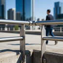 Light Gray Premium Thin Tube to Tube Handrail Support for 48.3 x 2.6mm Tube with Satin Finish and 316 Stainless Steel Construction