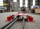 Slate Gray Premium Heavy Duty Steel Bridge Modular Hose/Cable Ramp for Large Diameter Hoses up to 177mm with Galvanized Finish and Red Powder Coating