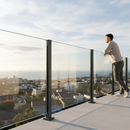 Lavender Premium Easy Slide Base Fix Aluminium Balustrade Mid Post for 11.5mm Glass with Fast Installation and High Load Capacity