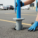Dark Gray Premium Sinkable Base Ground Socket for 33.7mm Tube - Durable Concrete Fitting for Secure Post Installation