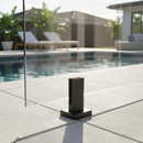 Light Gray Premium Heavy Duty Duplex Stainless Steel Spigot Base for 12.0mm - 17.5mm Glass with Rectangular Base and Powder Coated Finish