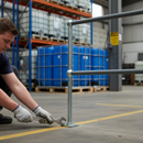 Dark Sea Green Premium Flat Base Handrail for 42mm Tube - Galvanised, 550mm Centres with 75mm Ball Size