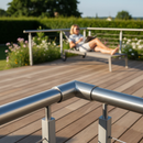 Rosy Brown Premium Adjustable Elbow for 42.4mm x 2mm Tubing - 316 Stainless Steel with Satin Finish