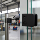 Gray Premium 304 Stainless Steel Small Square Black Glass Clamp for 42.4mm Post - Suitable for 8mm and 10mm Glass