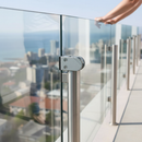 Lavender Premium D Type Glass Clamp - Heavy Duty Zinc Finish for 8, 10, 12mm Glass with Optional Safety Pin and Rubber Inserts