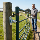Pale Turquoise Premium Adjustable Gate Hinge M20 with Nut on Back Plate, 115mm x 40mm, Supports 500kg