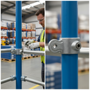Midnight Blue Premium Male Single Swivel Connector for 33.7mm Tube - Versatile and Durable Infill Securing Solution