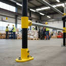 Dark Gray Premium Oval Base Flange Key Clamp for 48.3mm Tube, Yellow Powder Coated Finish for Internal Use