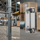 Dim Gray Premium Heavy Duty Chain Link Bracket for Gate Closer Installation on Round Fences with Complete Fixations and Drilling Jig