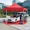 Gray Heavy-Duty 6m Hexagonal Pop-Up Gazebo | Commercial Aluminium Event Shelter Waterproof 4000mm