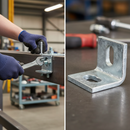 Dim Gray Premium Galvanised Slotted Fixing Lug 40 x 40 x 5mm with 20 x 12mm Slot Size for Durable Construction