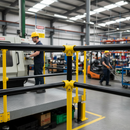 Dark Gray Premium 3 Way Top Rail Corner Key Clamp for 33.7mm Tube - Yellow Powder Coated Design for Internal Installations
