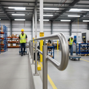 Gray Premium Straight Handrail Support Pin 14mm Diameter with M8 and M6 Threads for Secure Connections