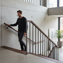 Gray Premium 25mm Tapered Hammered Bar Newel Post with Twist - 1100mm Height for Elegant Staircase Design