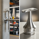 Gray Premium Heavy Duty Rail Support for 42.4mm Tube - Durable 304 Stainless Steel Construction