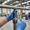 Gray Premium Thin Tube to Tube Handrail 90 Degree Support for 48.3mm Posts - 316 Stainless Steel with Satin Finish