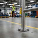 Dark Gray Premium 316 Grade Stainless Steel Base Cover Plate 125mm Diameter for 48.3mm Tube - Durable and Sleek Satin Finish
