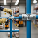 Light Slate Gray Premium 4 Way Cross Piece for 33.7mm Tube - Heavy Duty Middle Rail Connector for Guardrail Systems